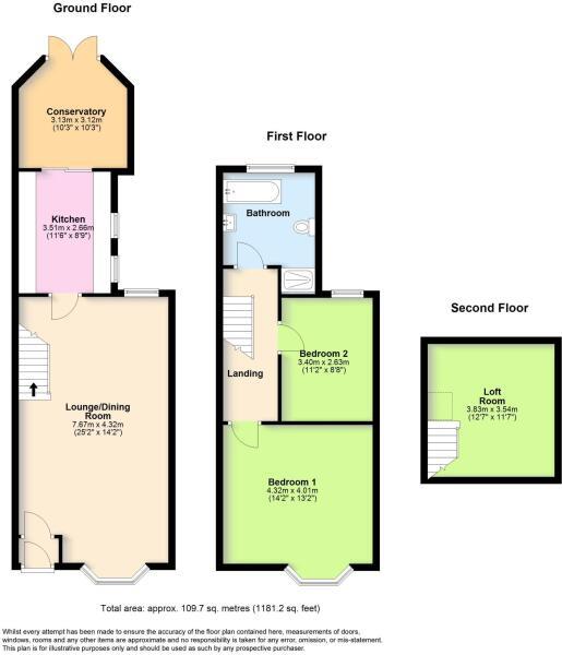 Floor Plan | House - Terraced | Sea Place, Goring-By-Sea, Worthing | For Sale